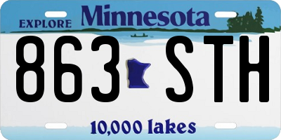 MN license plate 863STH