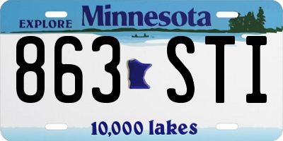 MN license plate 863STI