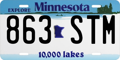 MN license plate 863STM