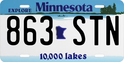 MN license plate 863STN