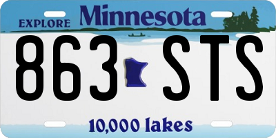MN license plate 863STS