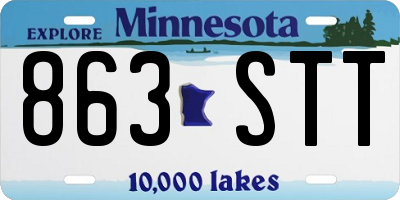 MN license plate 863STT
