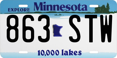 MN license plate 863STW