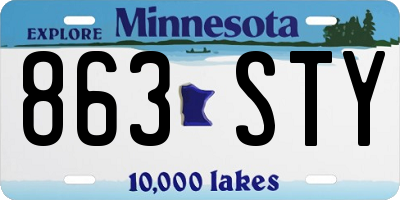 MN license plate 863STY
