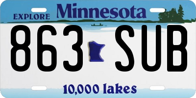 MN license plate 863SUB