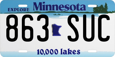 MN license plate 863SUC