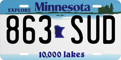 MN license plate 863SUD