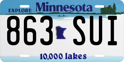 MN license plate 863SUI