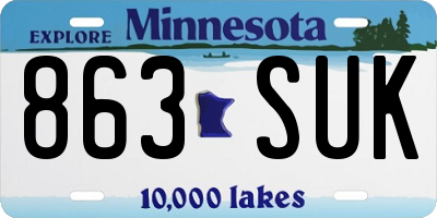 MN license plate 863SUK