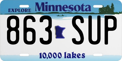 MN license plate 863SUP