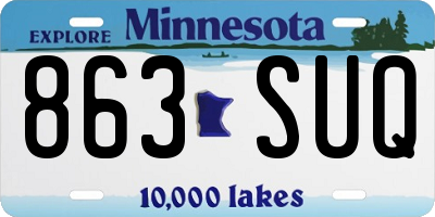 MN license plate 863SUQ