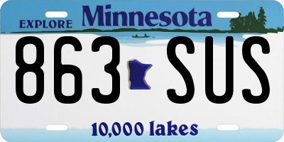 MN license plate 863SUS