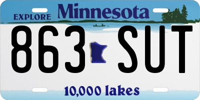 MN license plate 863SUT