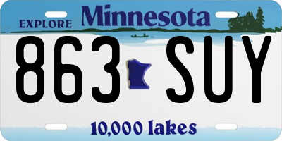 MN license plate 863SUY