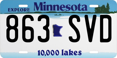 MN license plate 863SVD
