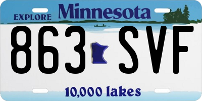 MN license plate 863SVF