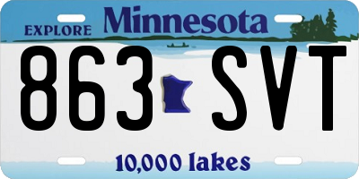 MN license plate 863SVT