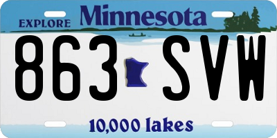 MN license plate 863SVW