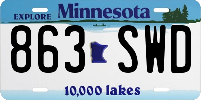 MN license plate 863SWD
