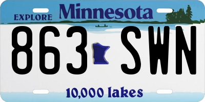 MN license plate 863SWN