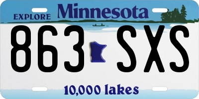 MN license plate 863SXS
