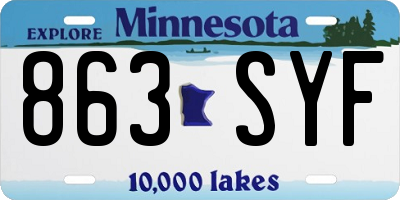 MN license plate 863SYF