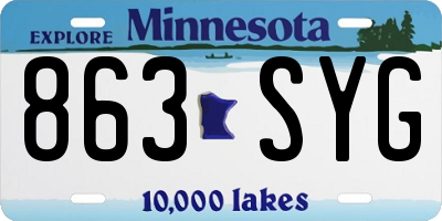MN license plate 863SYG