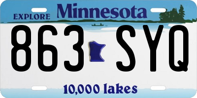 MN license plate 863SYQ