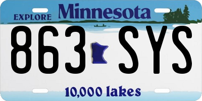 MN license plate 863SYS