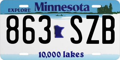 MN license plate 863SZB