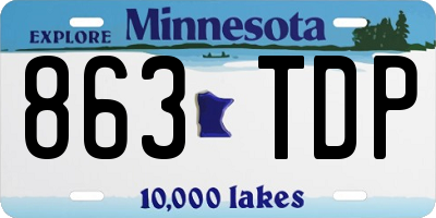 MN license plate 863TDP