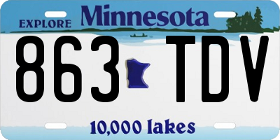 MN license plate 863TDV