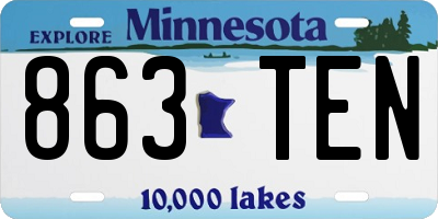 MN license plate 863TEN