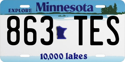 MN license plate 863TES