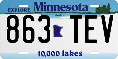 MN license plate 863TEV