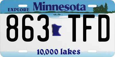 MN license plate 863TFD