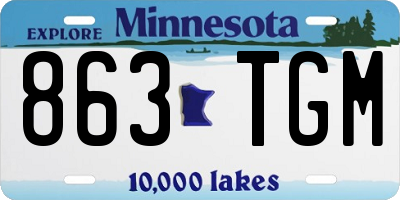 MN license plate 863TGM