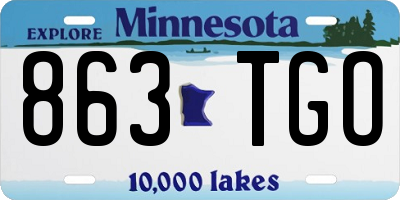 MN license plate 863TGO