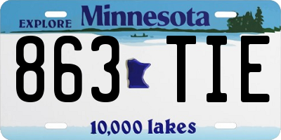 MN license plate 863TIE