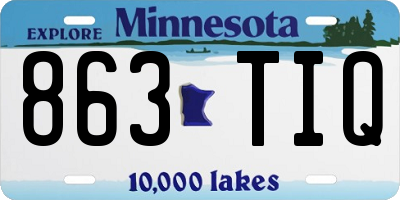 MN license plate 863TIQ