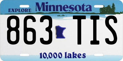 MN license plate 863TIS