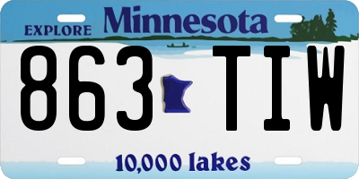 MN license plate 863TIW