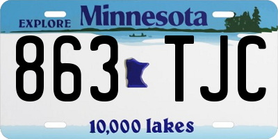 MN license plate 863TJC