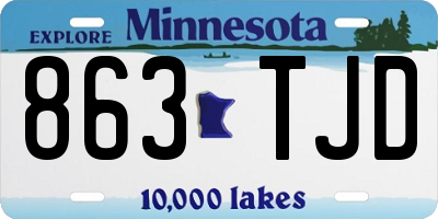MN license plate 863TJD