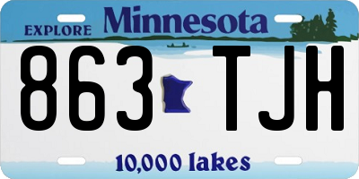 MN license plate 863TJH