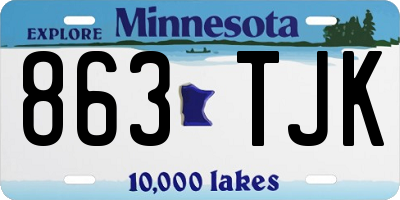 MN license plate 863TJK