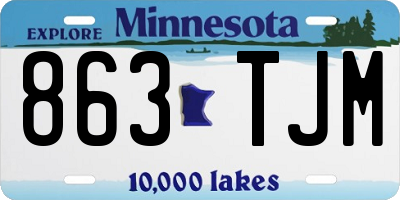 MN license plate 863TJM