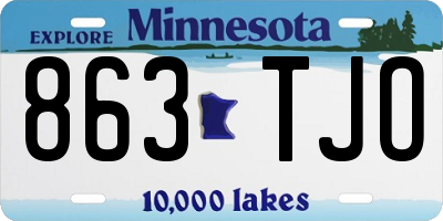 MN license plate 863TJO