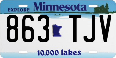 MN license plate 863TJV