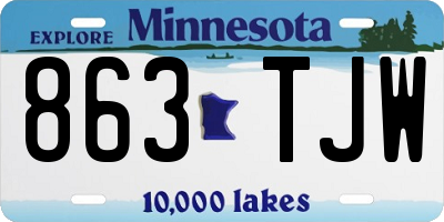 MN license plate 863TJW